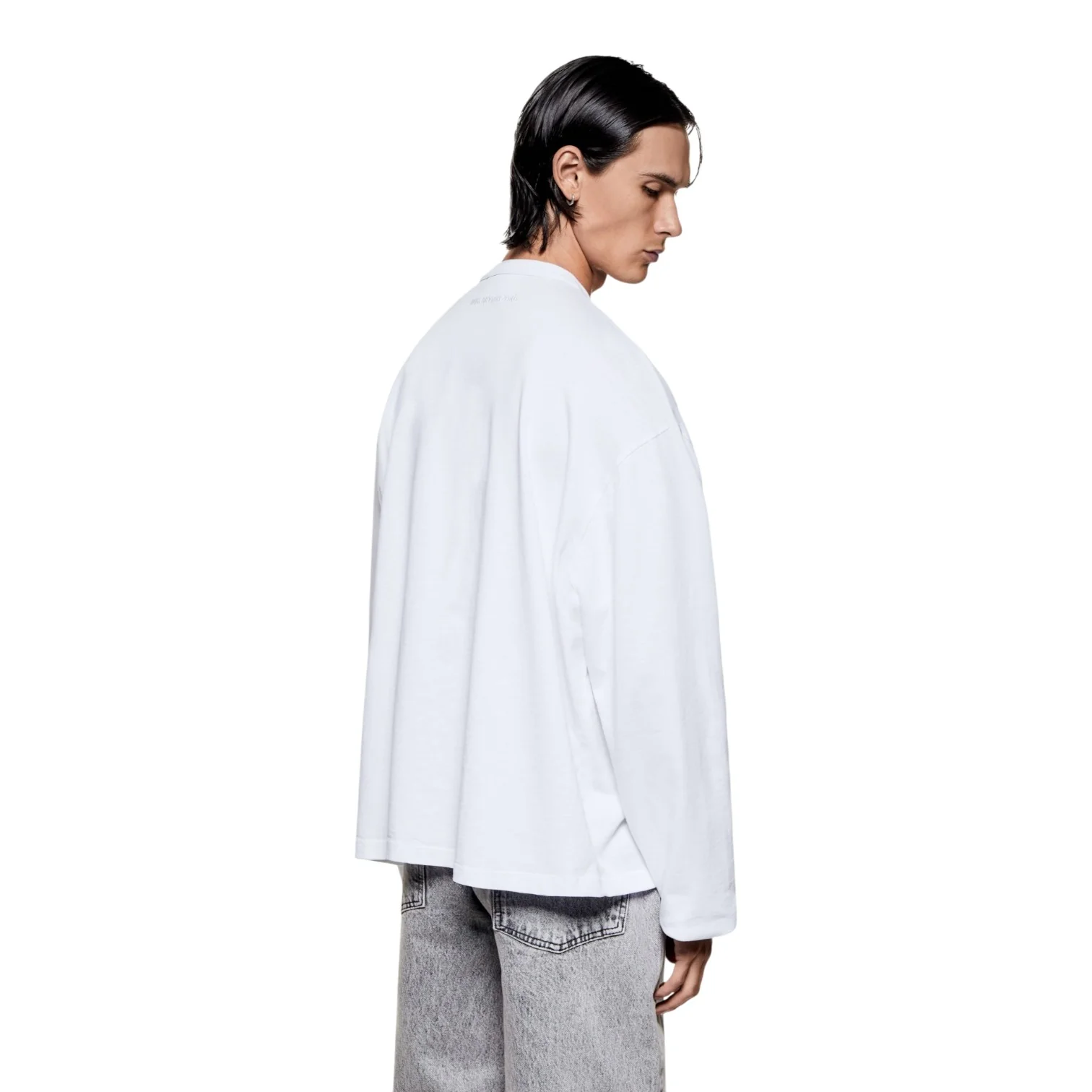 220 Gsm Slub Long Sleeve T-Shirt White - Image 2