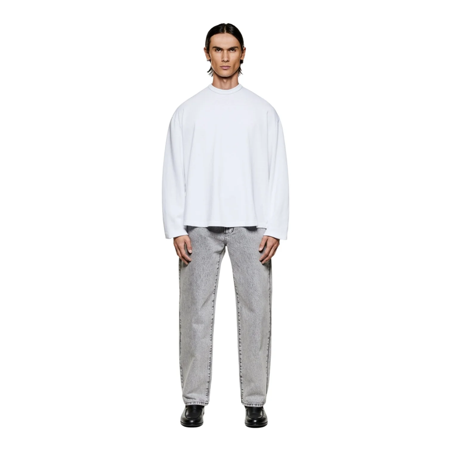 220 Gsm Slub Long Sleeve T-Shirt White - Image 3
