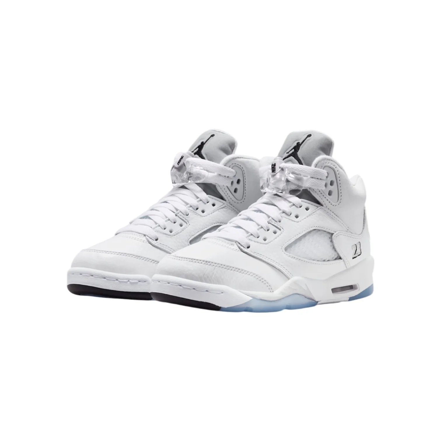 Air Jordan 5 Retro OG White Metallic Sneakers GS - Image 2