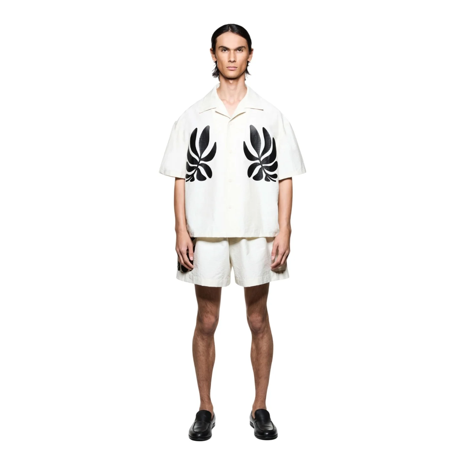 Botanical Print Vacation Shirt White - Image 3