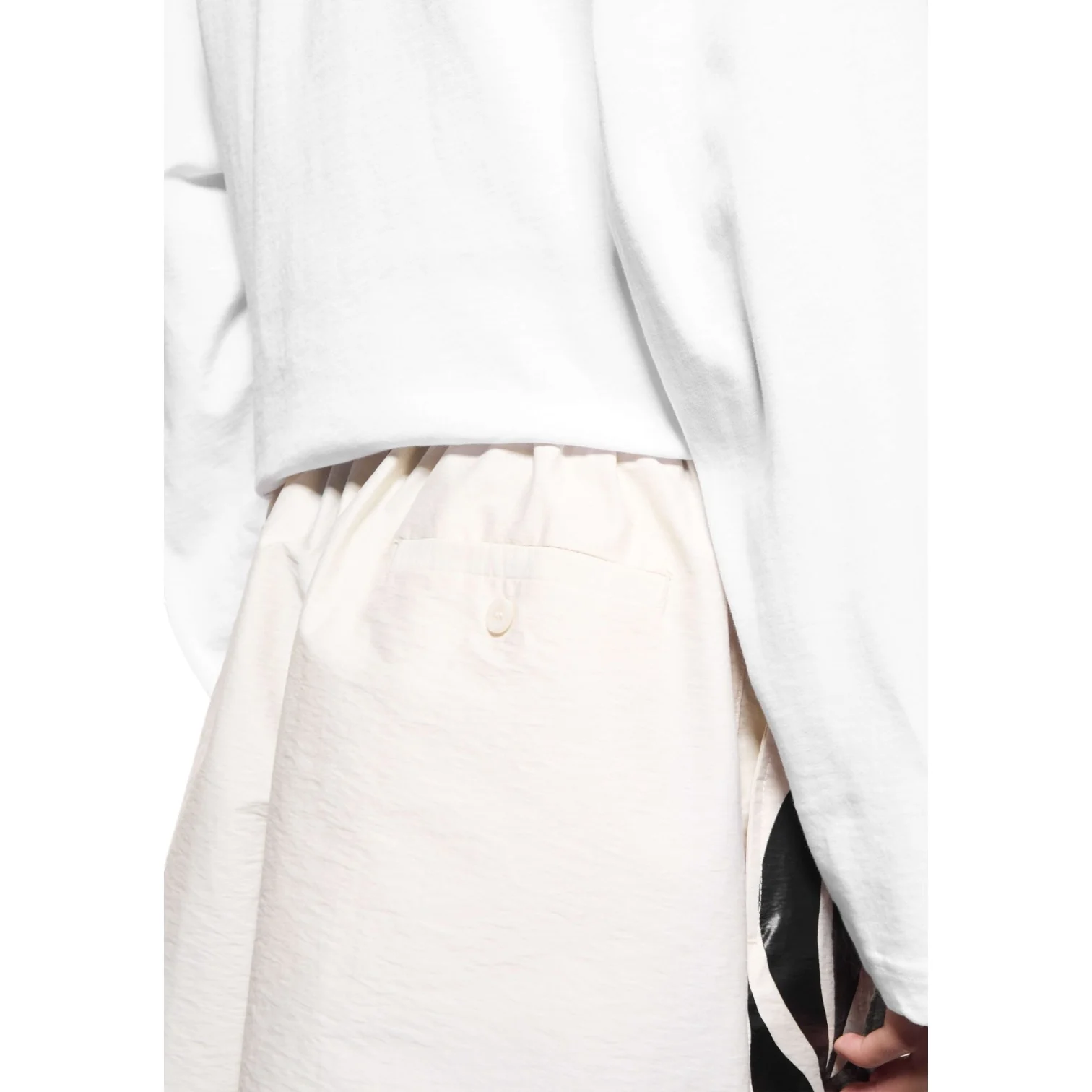 Botanical Print Wide Leg Shorts White - Image 4