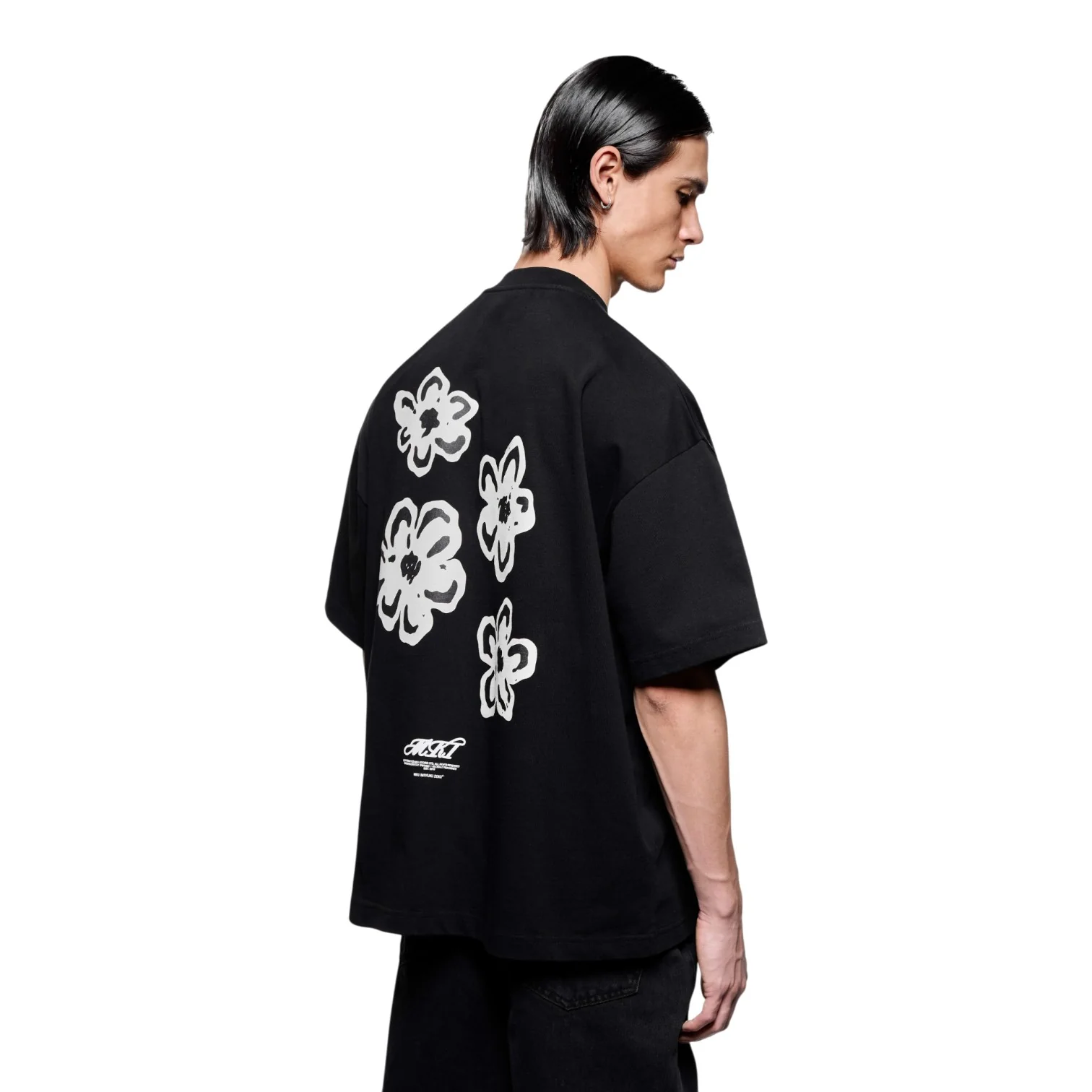 Hibiscus T-Shirt Black - Image 2