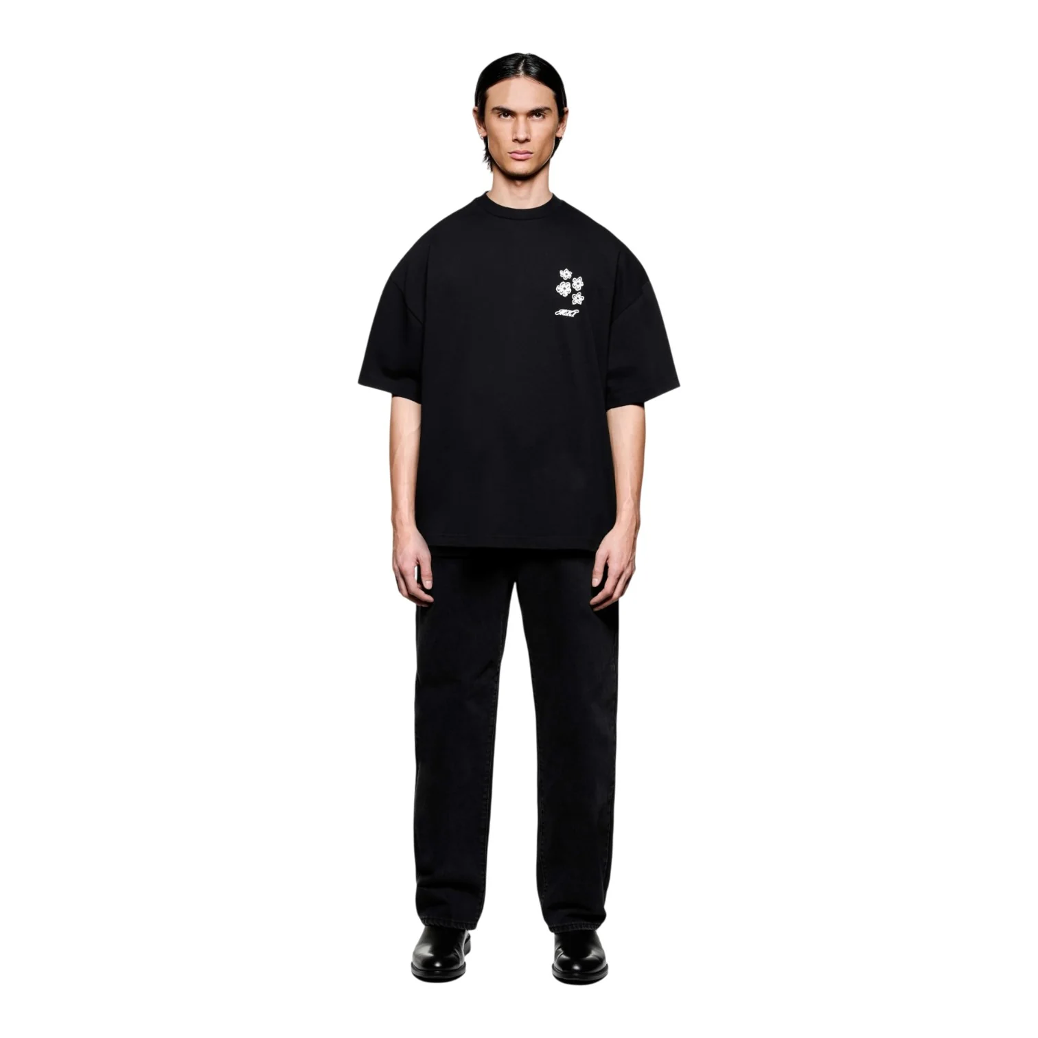 Hibiscus T-Shirt Black - Image 3