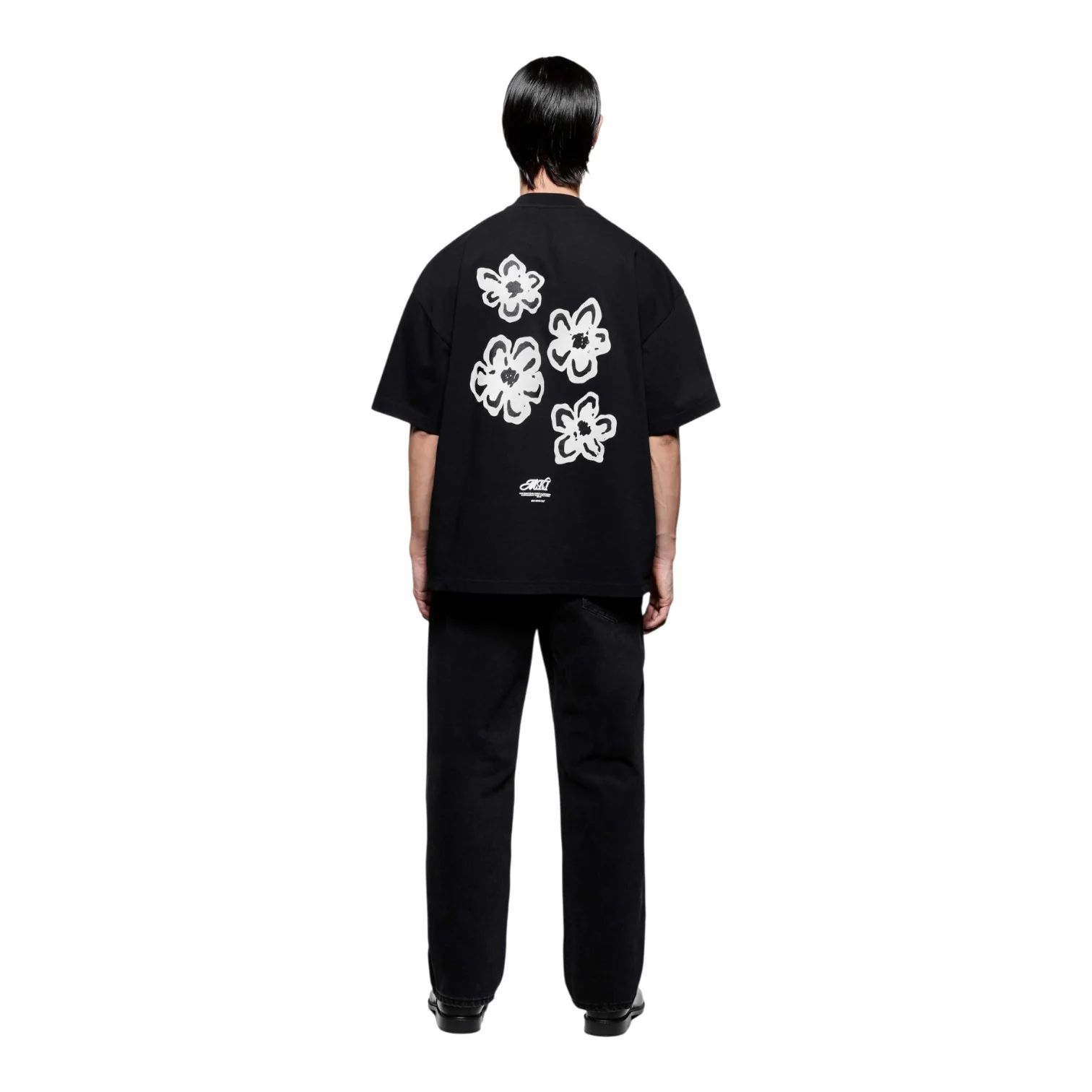 Hibiscus T-Shirt Black - Image 4