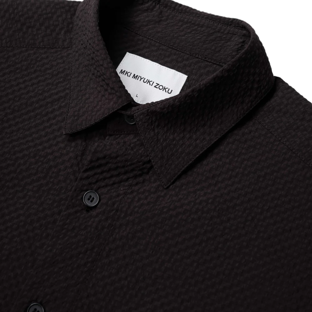 Seersucker Dress Shirt Black - Image 5