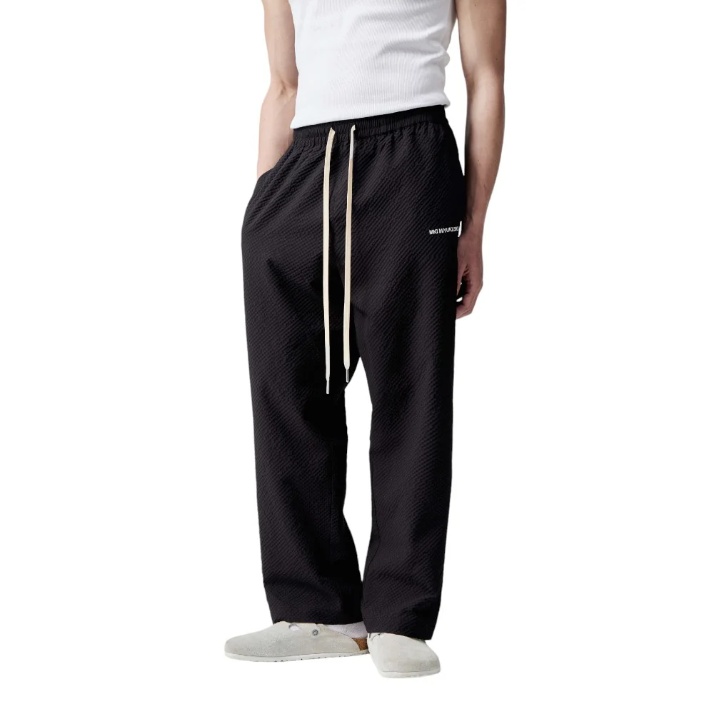 Seersucker Trousers Black - Image 3