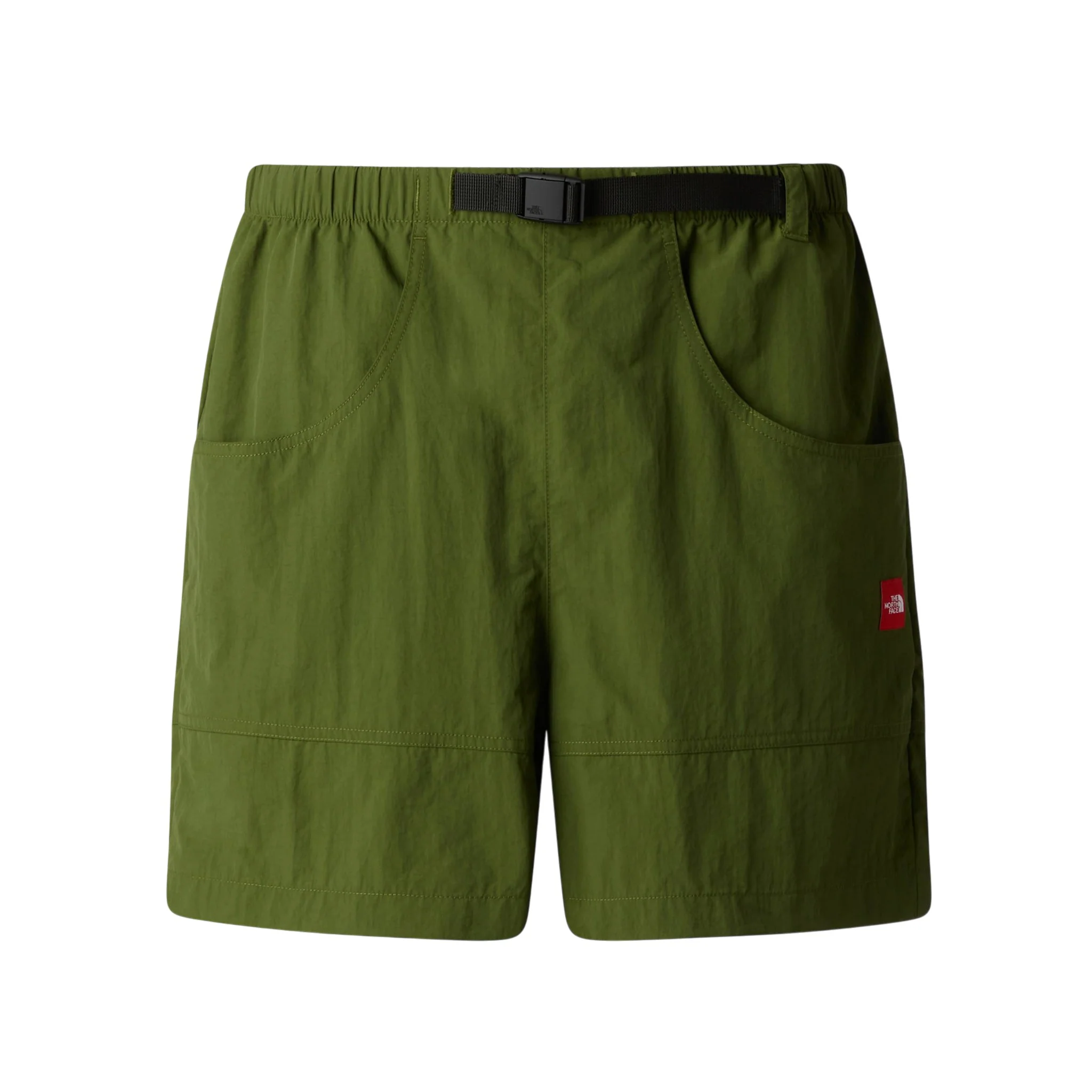 Red Box Nylon Belted Short Woodland Green