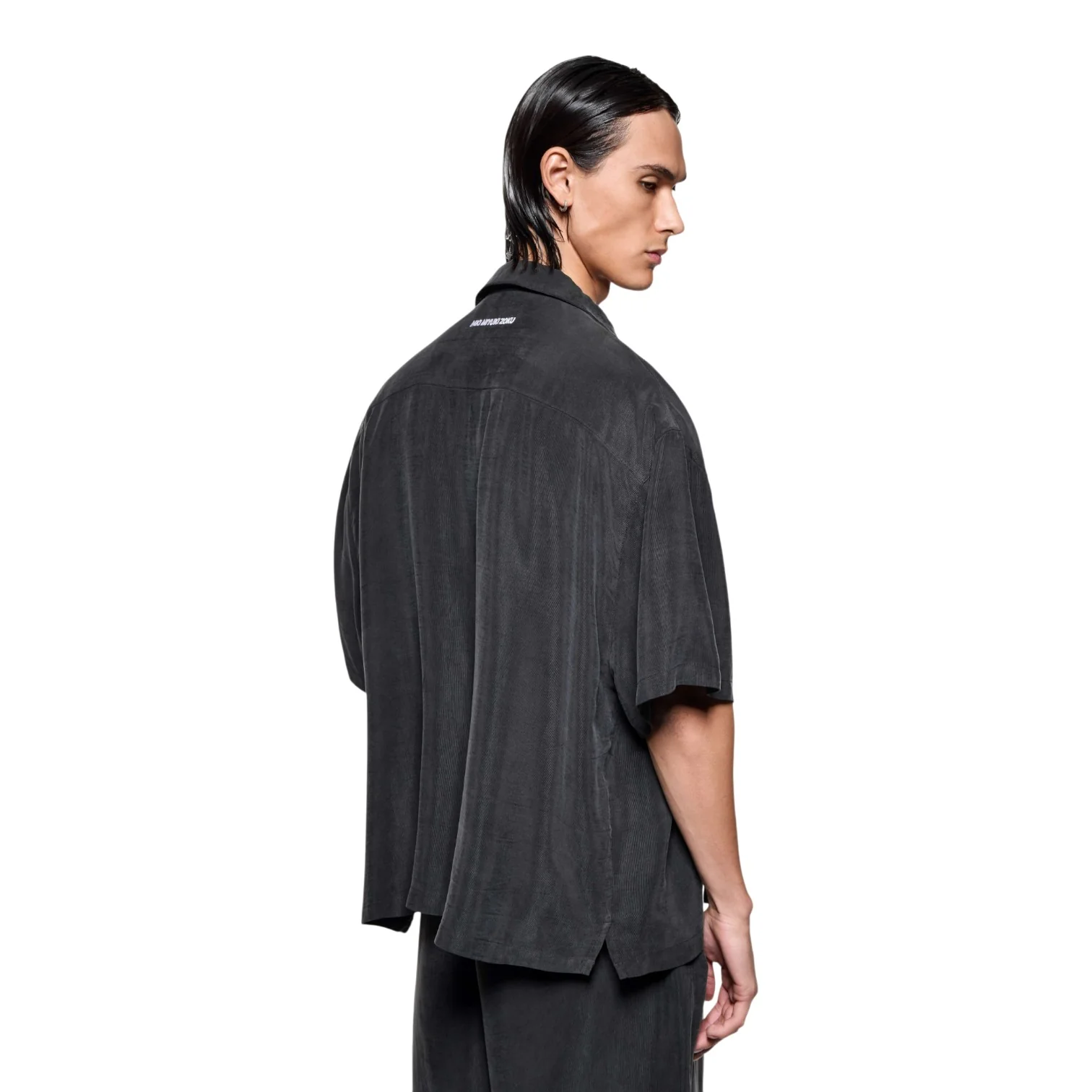 Ribbed Cupro Vacation Shirt Black - Image 2