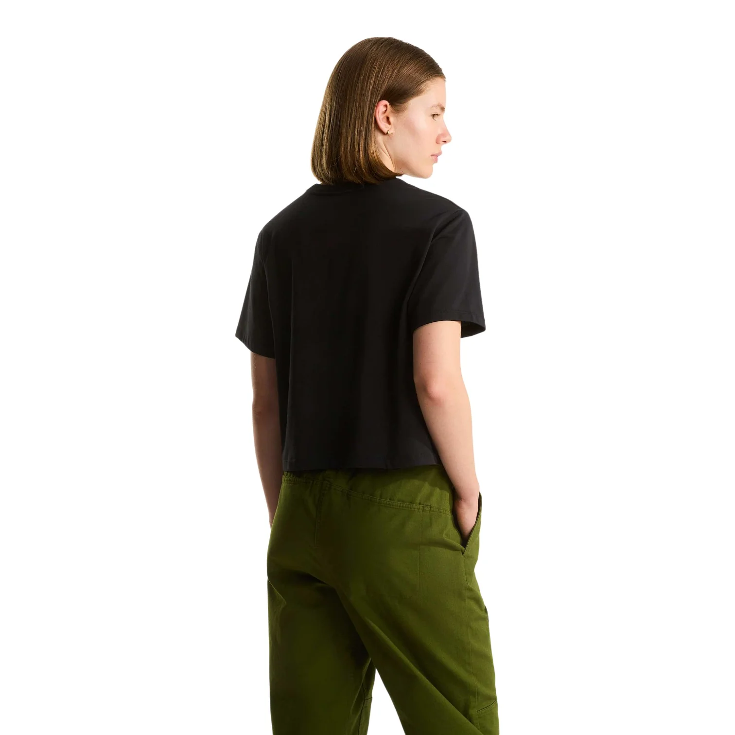 W EVOLUTION SIMPLE DOME CROP RLX SS TEE TNF BLACK - Image 4