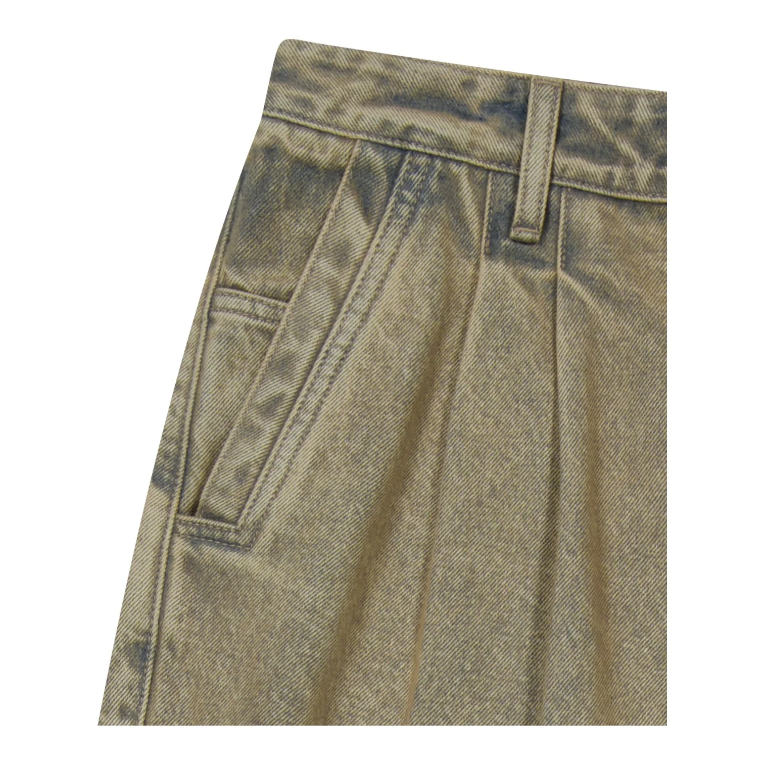 Two Tucked Hairy Denim Pants - Image 5
